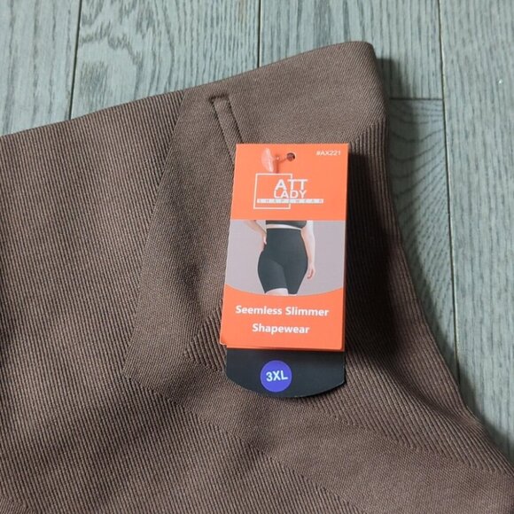 Att Lady High-Waisted Brown Shorts Shapewear Tummy Control Shorts - NWT 3XL - Picture 4 of 7